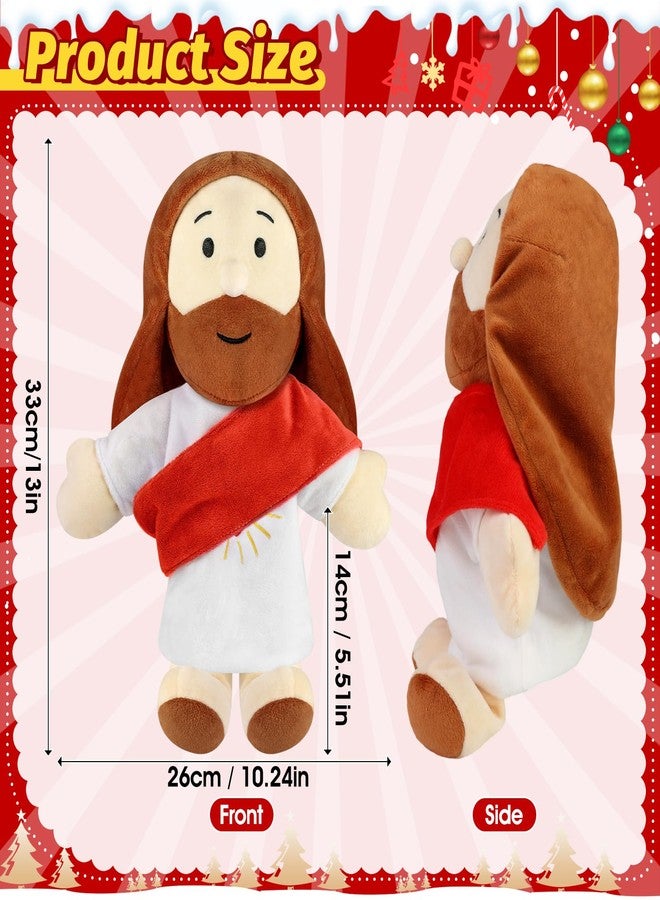 AKAIXI Jesus Hand Puppet, Plush Soft Stuffed Puppets, Red & White, 13Inch, Interactive Religious Play, Christian Toy, Comforting Plushy for All Ages, Gifts Christmas, Baptism, Party - Image 2